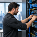 Full Scope IT Solutions technician managing network infrastructure for a Manhattan office